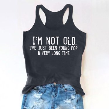Mefallenssiah Camisole Débardeur Femme Adulte Filles Été Plage Amusant Graphique Dos Nageur Débardeur avec Citations