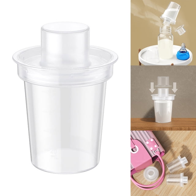 6pcs Baby Formula Container Milk Powder Dispensers with 80ml capacity, designed for easy travel feeding. The set includes clear silicone containers with a 55mm large opening for convenient milk powder placement and a leak-proof design. The image shows a close-up of one container, a demonstration of pouring milk powder, and the containers placed in a travel bag.