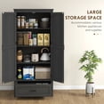thumbnail image 4 of HOMCOM 69" Tall Kitchen Storage Cabinet with Adjustable Shelves, Black, 4 of 10
