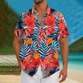thumbnail image 1 of Jusqu'à 50 % de Rabais Horkkom Chemises pour Hommes Manches Courtes Imprimé Palmier Hawaïen Chemises de Plage Été Décontracté Ample Chemise Boutonnée, 1 of 5