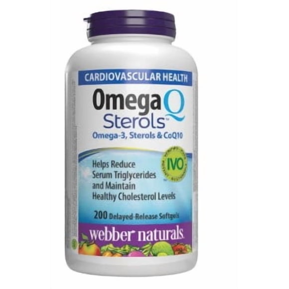 Webber naturals Oméga-3 et CoQ10 avec Stérols Végétaux - 200 Gélules Molles