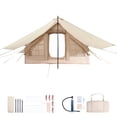 thumbnail image 1 of KFFKFF Inflatable Tents for Camping, 3-5 Person Easy Setup Blow up Tent with Hand Pump, 300D Oxford 4 Season Glamping Tent with Canopy, Stove Jack, 1 of 9