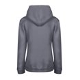 thumbnail image 3 of MAWCLOS Ladies Sweatshirt Pocket Hoodies Solid Color Hooded Tops Casual Fall Drawstring Pullover Dark Gray L, 3 of 3