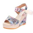thumbnail image 1 of XZNGL Chaussures pour Femmes Chaussures Femmes Chaussures Décontractées Mode Femmes Unies Été Sandales à Lacets pour Dames Talon Compensé Chaussures de Plage Décontractées, 1 of 7