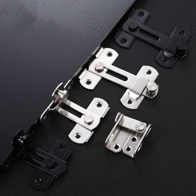 VONKY 2pack/lot Sleek And Secure Bedroom Latch Stainless Steel Lock Fixed With Movable Bolts Right angled large