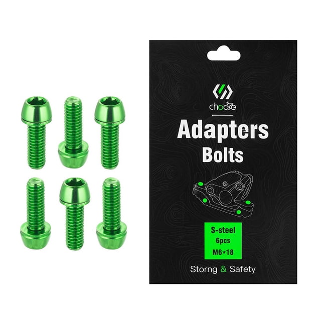 Bgsha 6pcs Disc Brake Caliper Fixing Bolts M6*18mm MTB Bike Bicycle Screws
