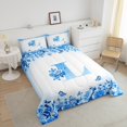 thumbnail image 4 of Erosebridal Floral Initial Bedding Twin Comforter Set,Flower Butterfly Down Comforter,Teens Bedroom Decor,Reversible,Lightweight,2-Piece, 4 of 8