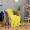 thumbnail image 3 of Cotton Blanket Decorative Cable Knitted Throw Soft Knit Blankets Yellow Throw(47" x 70"), 3 of 10