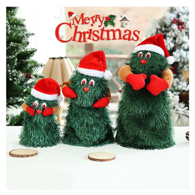 Rotation Christmas Tree Electric Dancing Children Rotating Plush Powered Home Decor Toy Battery Powered Home Decor Gifts Decoration