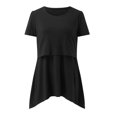 thumbnail image 2 of Vêtements de Grossesse Offres de l'Action de Grâce Liquidation Été Vêtements de Maternité pour Femmes Col Rond Manches Courtes Volants Pli Hauts de Grossesse, 2 of 5
