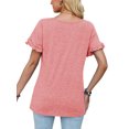 thumbnail image 3 of Avamo Hauts d'Été pour Femmes T-shirt Col Rond Manches Courtes T-shirt Confortable Pull de Travail Rose TG, 3 of 4