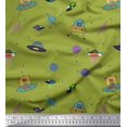thumbnail image 1 of Soimoi Polyester Crepe Fabric Planet,Animal & Spaceship Cartoon Decor Fabric Printed Yard 42 Inch Wide, 1 of 3