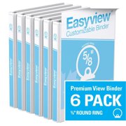 Davis Group, Easyview Premium, Round Ring, Customizable, View Binder, 6 Pack, 5/8"