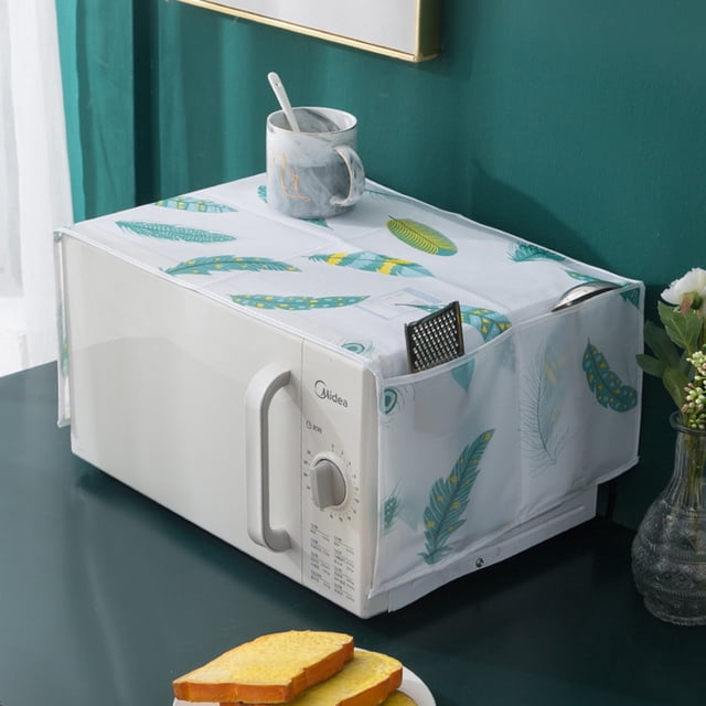 EGNMCR Washing Machine Cover-proof And Oil-proof Dryer Top Cloth With Side Storage Bag Cotton Linen Kitchen Refrigerator Appliance Protection Cover appliance dust pad