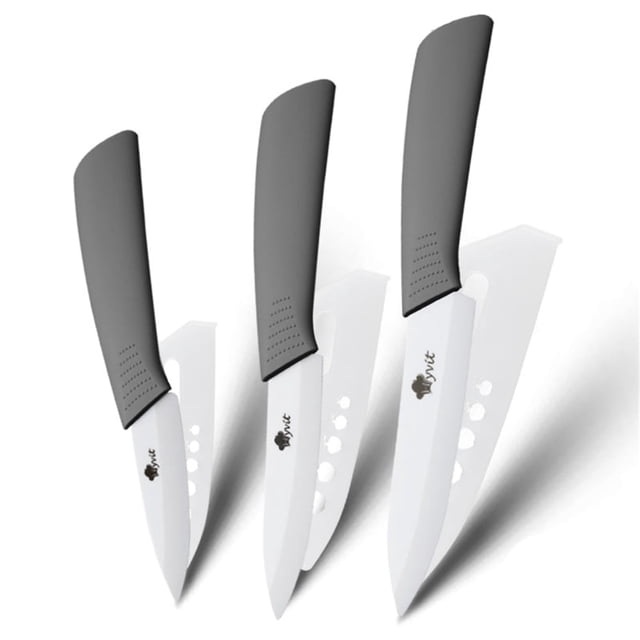 3-Piece Ceramic Paring Knife,5" Utility Knife 4" Slcing Knife and 3" Peeling Knife Vegetables Fruit Kitchen Knives Cutter Tool