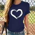 thumbnail image 2 of Babysbule Hauts pour Femmes en Liquidation Femmes Manches Courtes Col Rond Imprimé en Forme de Cœur Hauts Décontractés Blouse T-shirt, 2 of 7