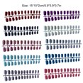 thumbnail image 3 of 24 Pieces False Nails Glitter Square Pattern Press on Artificial Nail Tips Elegant Full Wrapping Beauty Kit Manicure Decoration red, 3 of 7