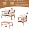thumbnail image 2 of Gymax 4PCS Outdoor Furniture Set Patio Conversation Set  w/ Wood Frame Cushion, 2 of 10