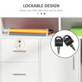 thumbnail image 4 of Lateral Filing Cabinet with Open Storage Shelf, Printer Stand Home Office Mobile File Cabinet with Wheels, Lockable Drawer, White, 4 of 7