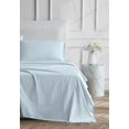 thumbnail image 1 of Ensemble de Draps Simple en Lin pour Garde-Robe – Percale de Coton 100 % Naturel, Ensemble de Draps 3 Pcs Rafraîchissant et Net pour Lit Simple, Oeko-Tex Fabriqué en Vert Durable, Poches Profondes, Doux et Respirant Qualité Hôtel – Bleu Pâle, 1 of 5
