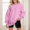 thumbnail image 1 of Aboser Chandails à Col Rond pour Femmes, Coupe Ample, Décontractés, Unis, Chandail à Enfiler, Ample, Doux, Manches Longues, Blouse, Hauts, Tenues d'Automne 2024, 1 of 4