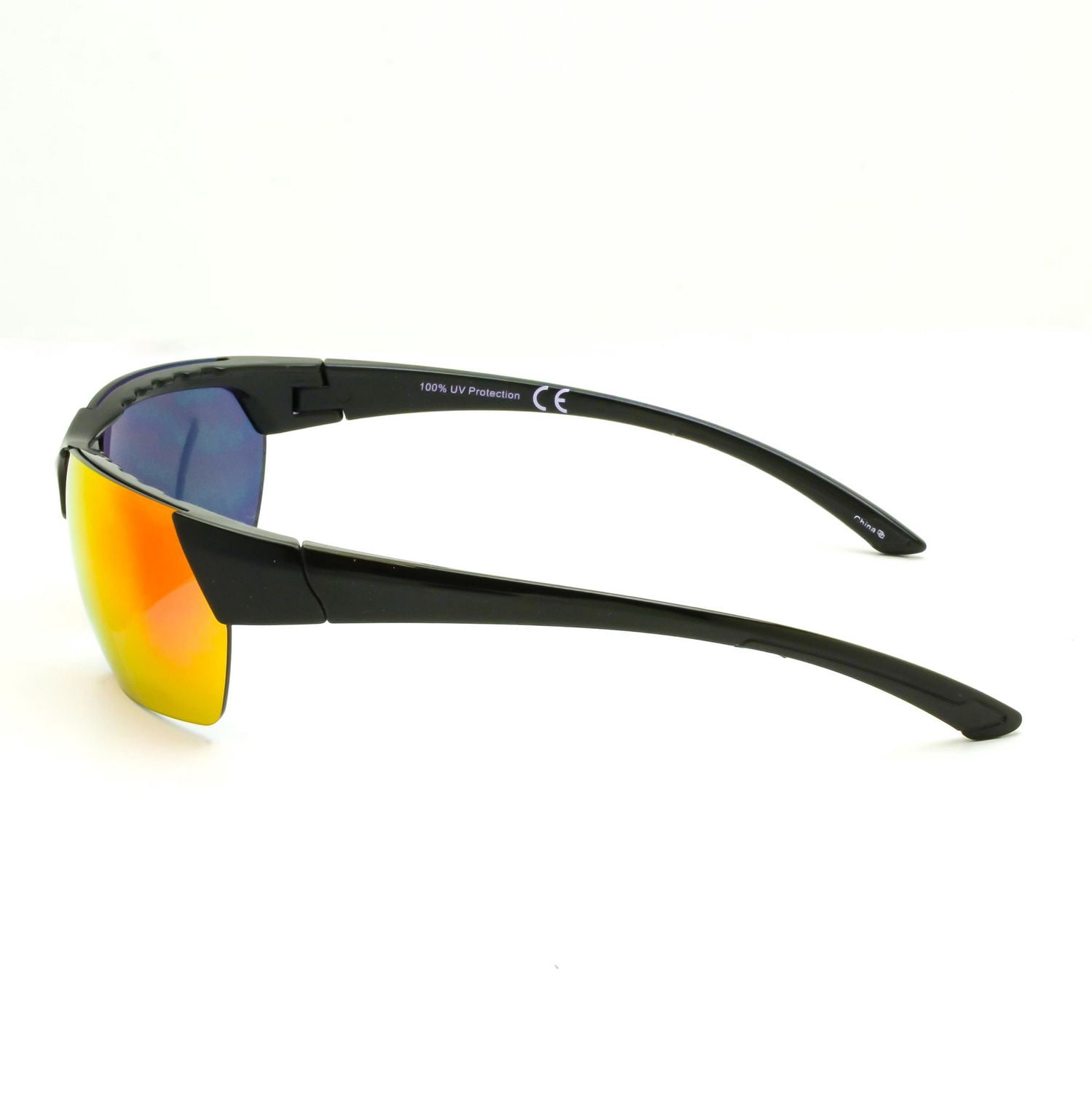 George Mens Black and Red Wraparound Sunglasses