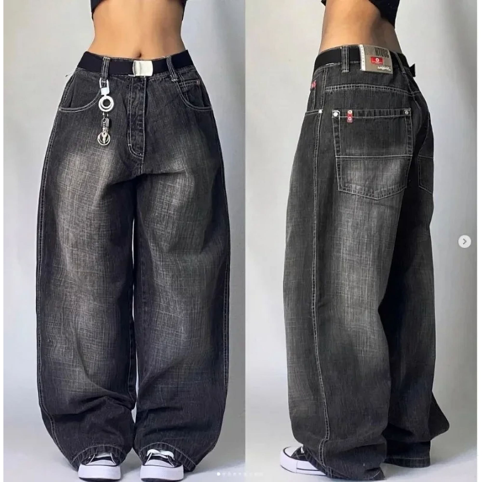 Retro southpole Jeans Skull Watermark Loose Jeans Men's and