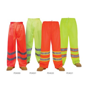 3A Safety Pantalon Unisexe en Maille Réfléchissante Haute Visibilité Vert Lime à Rayures Contrastantes - PE4021