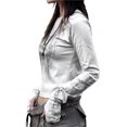 thumbnail image 4 of Fortune T-Shirts Goth pour Femmes à Manches Longues, Coupe Ajustée, Court, T-Shirts Vintage, 4 of 8