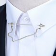 thumbnail image 3 of Mens Shirt Collar Bar Pin with Link Chain Brooch Pin Cravat Clasps 7cm, 3 of 7