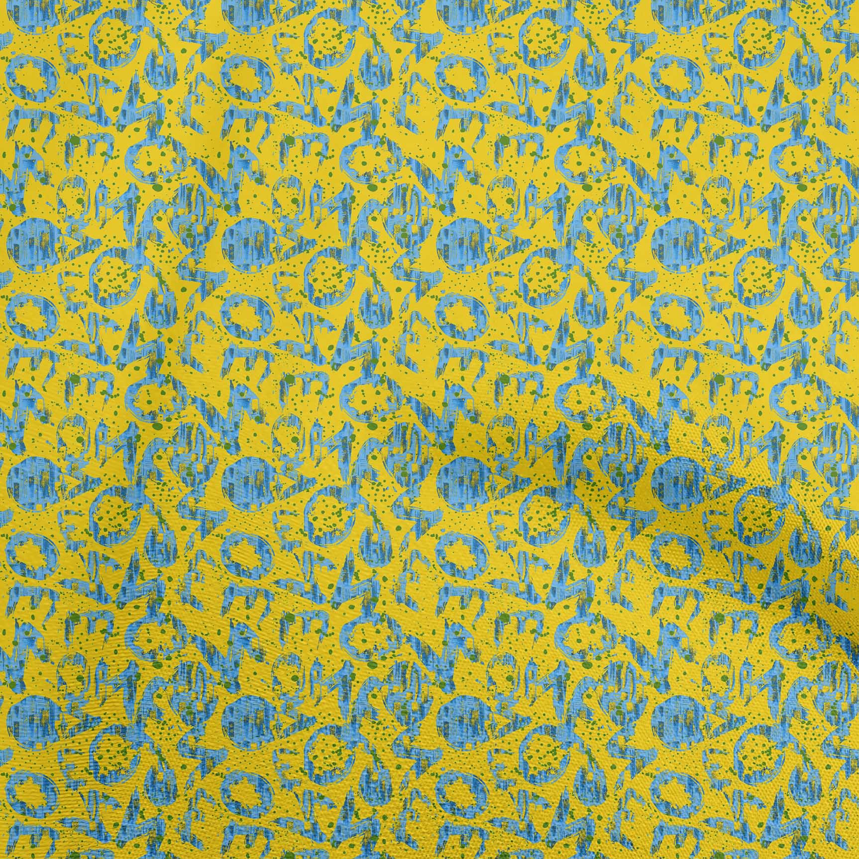 oneOone Velvet Yellow Fabric Abstracts Fabric For Sewing Printed Craft Fabric By The Yard 58 Inch Wide