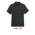 thumbnail image 4 of Chef Coat Short Sleeve with Buttons Pockets Cook Jacket Chic Cooking Work Wear Uniform Costume for Restaurant Hotel Cafe Kitchen Black XL, 4 of 6