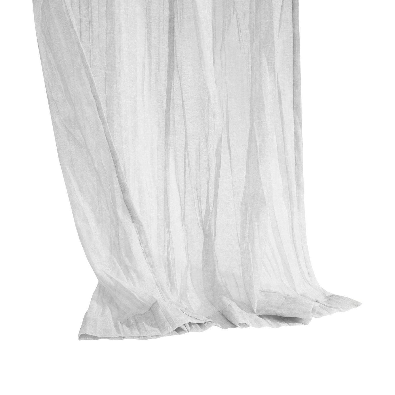 Loft Living Peoria Transparent Double Tetiere panneau de rideau 52 x 108 in Blanc