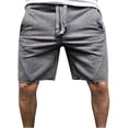 thumbnail image 1 of Yuzhih Men's Summer Shorts Casual Solid Color Drawstring Frayed Raw Hem Shorts Outdoors Workout Athletic Shorts, 1 of 6