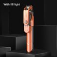 thumbnail image 1 of Perche à Selfie Sans Fil avec Télécommande Trépied Perche à Selfie avec Support Pliable Compatible Bluetooth V4.0 avec Lumière de Remplissage, Orange, 1 of 8