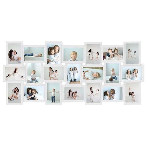 Hello Laura Photo Collage Frame 4X6 For Wall Decor - Family Picture Frames Gallery Display Multiple Photos - White