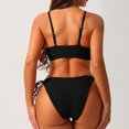 thumbnail image 3 of YUTK Womens Bathing Suits - Women Solid Color Sexy Backless Strap Bikini Swimsuit - Black S, 3 of 3