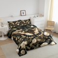 thumbnail image 3 of Erosebridal Ensembles de Couette Papillons Bruns Format Simple, Couettes et Duvets Faune Chic, Déco de Chambre Fleurs Blanches, Réversible 2 Pcs, 3 of 8