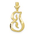 thumbnail image 1 of Diamond2Deal 10K Yellow Gold Grooved Letter I Initial Pendant for Women, 1 of 5