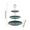 thumbnail image 3 of 3 Tier Dessert Stand with Gold Rim, Multi-Tier Fruit Bowl and Snack Tray for Parties, Afternoon Tea, or Coffee Table Decor, 3 of 6
