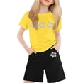 thumbnail image 1 of PMVFHDE Mignons Hauts à Manches Longues pour Ados T-Shirt à Col Rond Imprimé à Manches Courtes pour Enfants pour Garçons et Filles Tenues pour Tout-Petits Jaune, 2-3 Ans, 1 of 4
