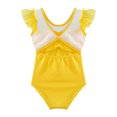 thumbnail image 4 of CHUANK Kids Girls Ballet Dance Gymnastics Leotard Tutu Ruffle Sleeve Ruched Mesh Bodysuit Ballerina Dancing Class Performance Dancewear, 4 of 7