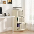 thumbnail image 2 of HOMCOM 3 Drawer File Cabinet Lockable Filing Cabinet for A4 Letter Oak, 2 of 10