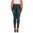 thumbnail image 2 of Cover Girl Women's Plus Size Low Rise Skinny Jeans, Dark Rinse, Size 14W, 2 of 10