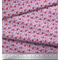 thumbnail image 3 of Soimoi polyester Crepe Fabric Leaves & Poppy Floral Decor Fabric Printed Yard 52 Inch Wide, 3 of 6