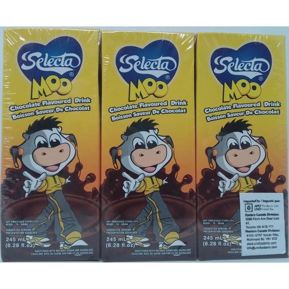 Boisson aromatisée au chocolat Selecta Moo (3 x 245 ml) par paquet