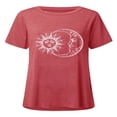 thumbnail image 2 of T-shirt à Manches Courtes pour Femmes, Hauts Grande Taille, Tunique Décontractée à Col en V, Blouse Ample, 2 of 2