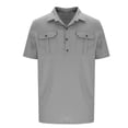 thumbnail image 4 of EOYWHK Big and Tall Linen Shirts for Men Button Up Golf shirts Short Sleeve Collared Business Blouses, 4 of 5