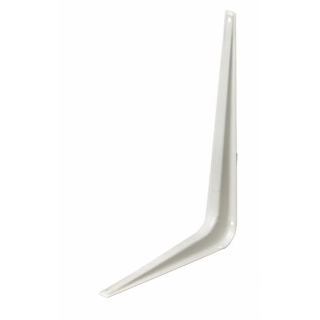 Support d'Étagère Blanc 8"x10 Pouces 1 Pce en Acier avec une Finition Blanche Lisse, Doté d'Un Angle Droit en L et de Trous Pré-Percés pour une installation Facile, Idéal pour l'Amélioration de la Maison et les Projets de Quincaillerie, Convient Aussi pour Soutenir un Rangement Mural Léger.