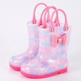 thumbnail image 2 of PMVFHDE Bottes de Pluie Rouges pour Tout-Petits Bottes de Pluie pour Tout-Petit Bottes de Pluie pour Bébé Bottes de Pluie Courtes pour Tout-Petit Faciles à Enfiler Légères Rose Vif,1,5-3 Ans, 2 of 4